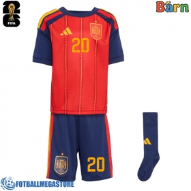 Fotballdrakt Barn Spania Pedri Gonzalez #20 Hjemmedraktsett VM 2026 Kortermet (+ Korte bukser)
